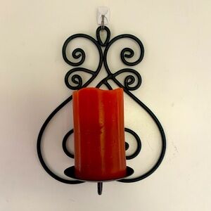 Metal Wall Candle Holder Decor in Black.